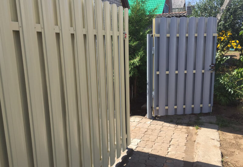 Забор из штакетника цвет RAL1014 бежевый сторона А и Б в Кызылорде фото 3